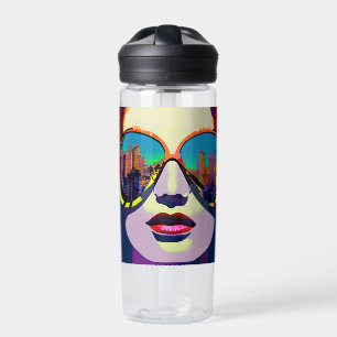 Bouteille D'eau Femme personnalisée en lunettes de soleil Reflet d