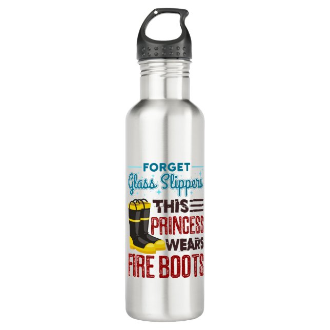 Bouteille D'eau Femmes Pompiers Cette Princesse Porte Des Bottes D (Devant)