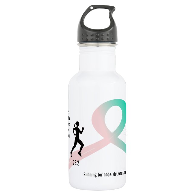 Bouteille D'eau Femmes roses et marathonien turquoise (Devant)