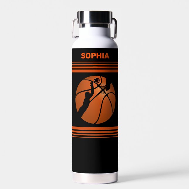 Bouteille D'eau Fête d'anniversaire de basket-ball, Joueur de bask (Avant)