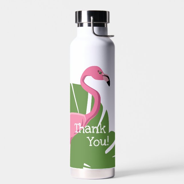 Bouteille D'eau Fête de mariage tropicale Flamant rose personnalis (Gauche)