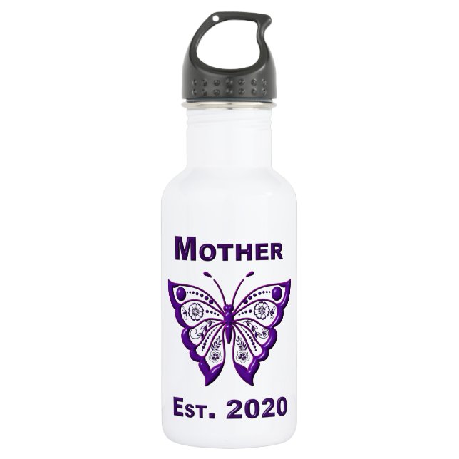 Bouteille D'eau Fête des mères pour la mère "Est 2020" (Devant)