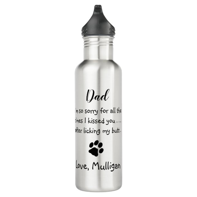 Bouteille D'eau Fête des pères - Drôle Chien Papa Anniversaire - P (Droite)