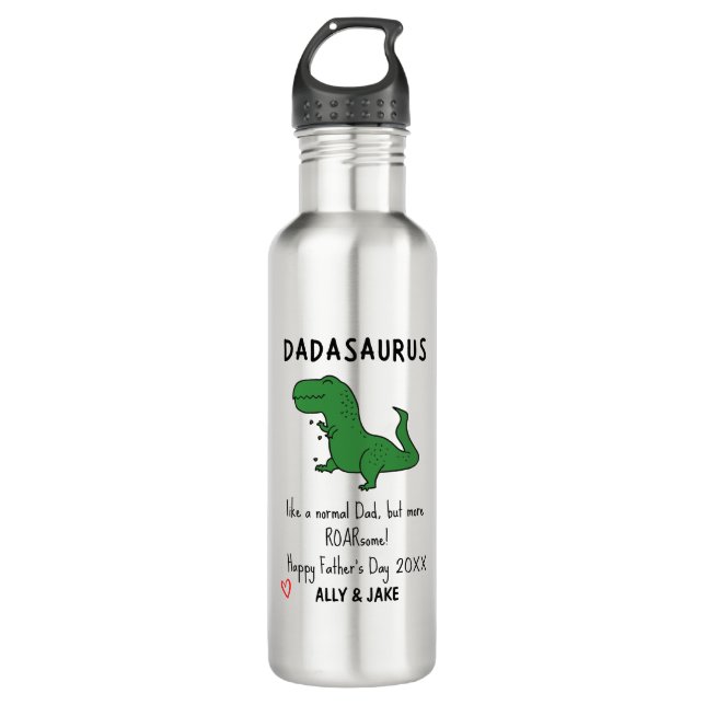 Bouteille D'eau Fête des pères Drôle T-rex (Devant)