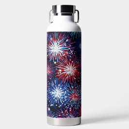 BOUTEILLE D'EAU FEU AMÉRICAIN PATRIOTIQUE ROUGE BLANC BLEU