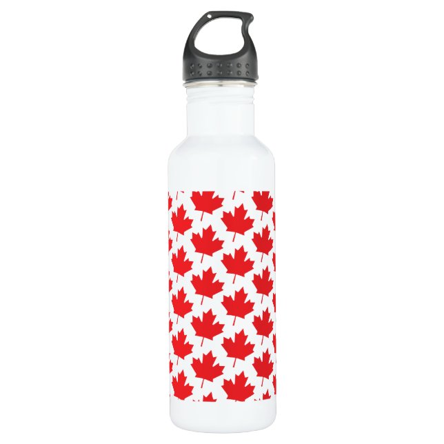 Bouteille D'eau Feuille d'érable canadienne de drapeau de jour du (Devant)