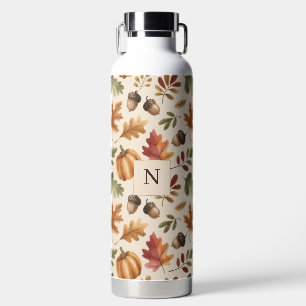 Bouteille D'eau Feuilles d'aquarelle orange d'automne