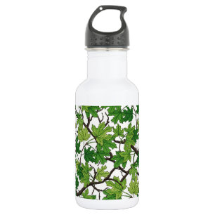 Bouteille D'eau Feuilles d'érable sur fond blanc