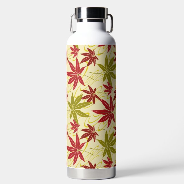 BOUTEILLE D'EAU FEUILLES JAPONAISES (CRÈME) (Avant)