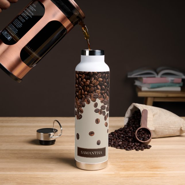 Bouteille D'eau Fèves de café Nom personnalisé (Gym)
