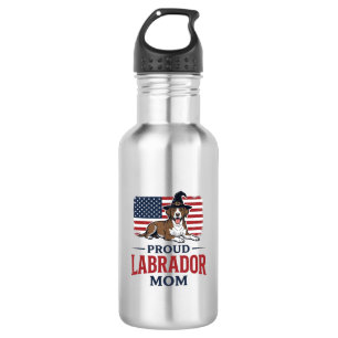 Bouteille D'eau Fière mère Labrador Patriote Chien Chemise Hallowe