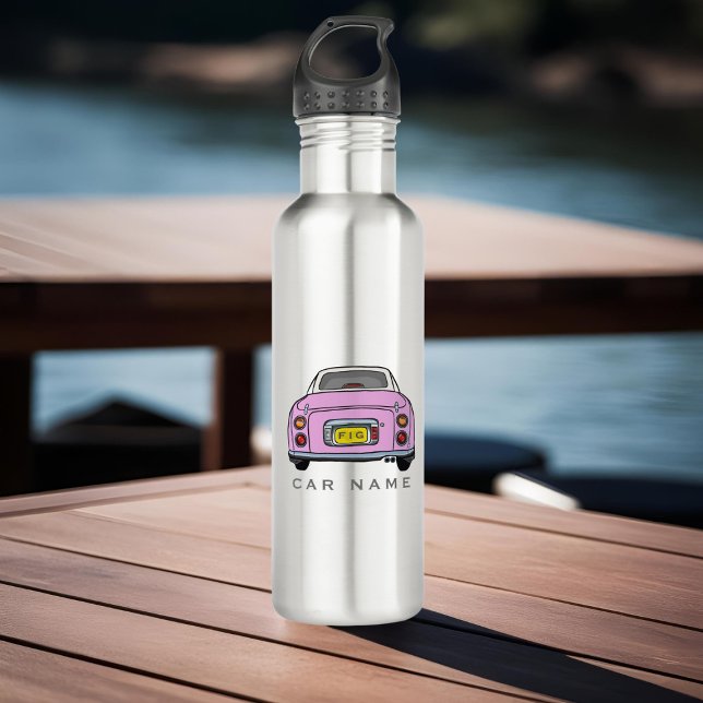 Bouteille D'eau Figarations Jolie rose Figaro Nom de voiture Monog (Add your car name (or yours) to this cute pink figaro water bottle. Great for road trips!)