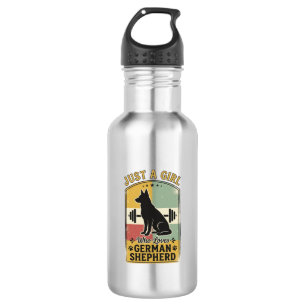Bouteille D'eau Fille Berger Allemand Chemise Rétro Amoureux de Ch