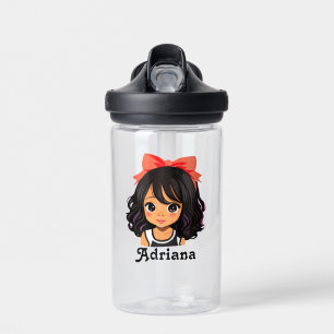 Bouteille D'eau Fille de dessin animé hispanique personnalisée