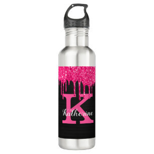 Bouteille D'eau Fille Noir Hot Rose Parties scintillant Drivers No