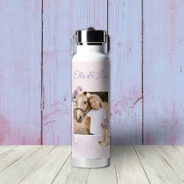 Bouteille D'eau Filles Cheval Floral Violet