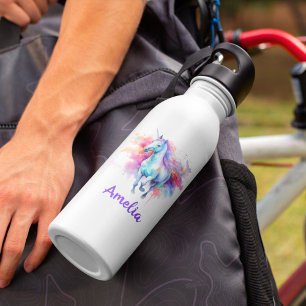 Bouteille D'eau Filles mignonnes Unicorn Magique Arc-en-ciel Perso