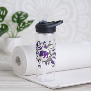 Bouteille D'eau filles sport violet gris basket étoiles