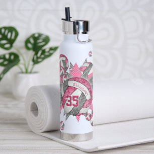 Bouteille D'eau filles sport volley-ball gris rose volley souffle