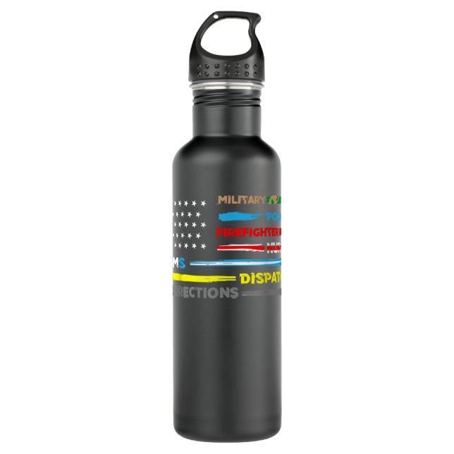 Bouteille D'eau First Responders Hero Flag - Nurse EMS Police Fire (Devant)