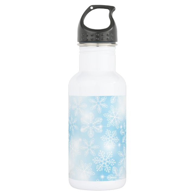 Bouteille D'eau Flammes de neige et lumières bleues (Devant)