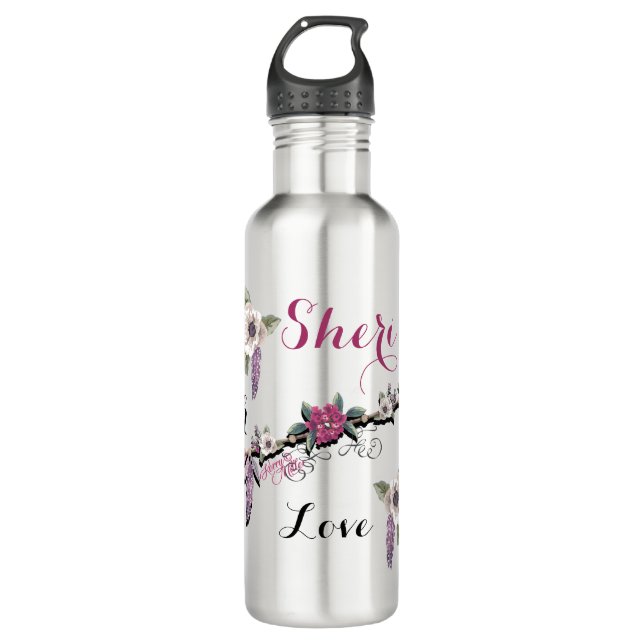 Bouteille D'eau Flèches et fleurs (Devant)