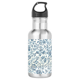 Bouteille D'eau Fleur bleue 18 onces. Acier inoxydable