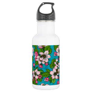 Bouteille D'eau Fleur d'Apple sur le turquoise