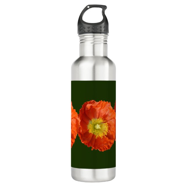 Bouteille D'eau Fleur de cépages orange vif (Devant)