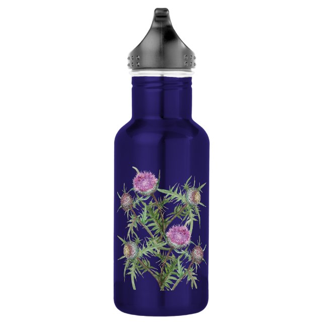 Bouteille D'eau Fleur de chardon violet (Droite)