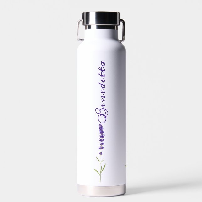 Bouteille D'eau Fleur de lavande avec nom personnalisé (Avant)