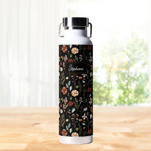 Bouteille D'eau Fleur de Monogramme Aquarelle Vintage Floral