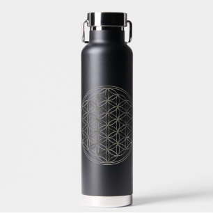 Bouteille D'eau FLEUR DE VIE - Géométrie Sacrée Style Argent