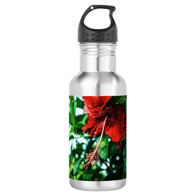 Bouteille D'eau Fleur d'Hibiscus rouge (Devant)