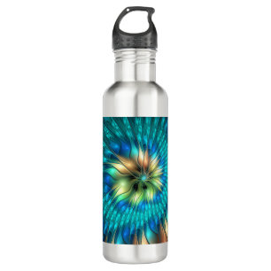 Bouteille D'eau Fleur d'Imaginaire lumineux, Fractale Abstraite co