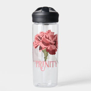 Bouteille D'eau Fleur d'oeillet rose personnalisée