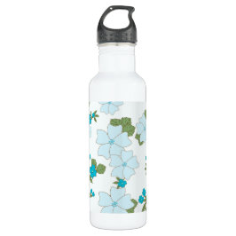 Bouteille D'eau Fleurs Bleues, Motif Floral, Motif De Fleurs