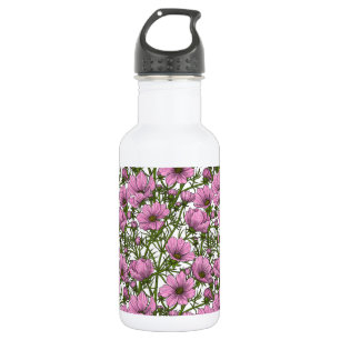 Bouteille D'eau Fleurs Cosmos roses