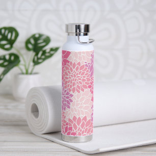 Bouteille D'eau Fleurs Dahlia, Motif De Fleurs, Dahlia Rose