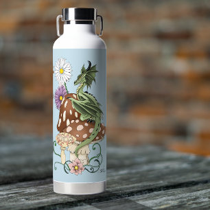 Bouteille D'eau Fleurs de Champignon de Dragon de Fantaisie Verte
