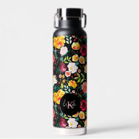 Fleurs de jardin anglais coloré monogrammes motif