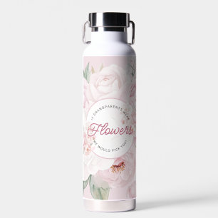 Bouteille D'eau Fleurs élégantes de pivoire Grands-parents Nous vo
