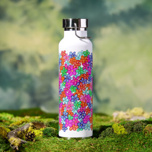 Bouteille D'eau Fleurs florales multicolores Motif de dessin