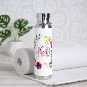 Bouteille D'eau Fleurs radiantes couronnes personnalisées