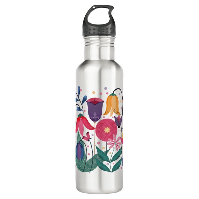 Bouteille D'eau Fleurs Whimsical (Devant)