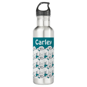 Bouteille D'eau Floofing White Motif Chiot Personnalisé