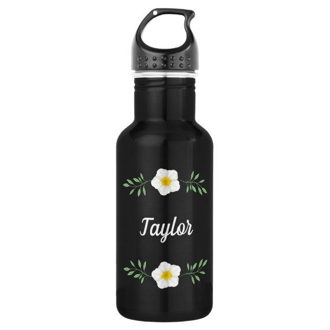 Bouteille D'eau Floral blanc (Devant)
