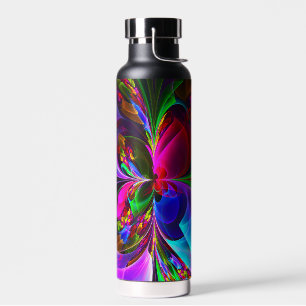 Bouteille D'eau Floral moderne Art Abstrait Rouge Bleu Motif #12