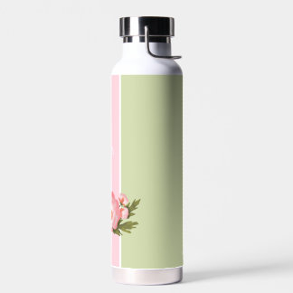 Bouteille d'eau florale rose mignonne et vert bébé