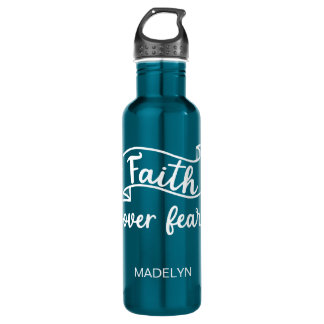 Bouteille D'eau Foi contre la peur Cute Inspiration Personnalisée